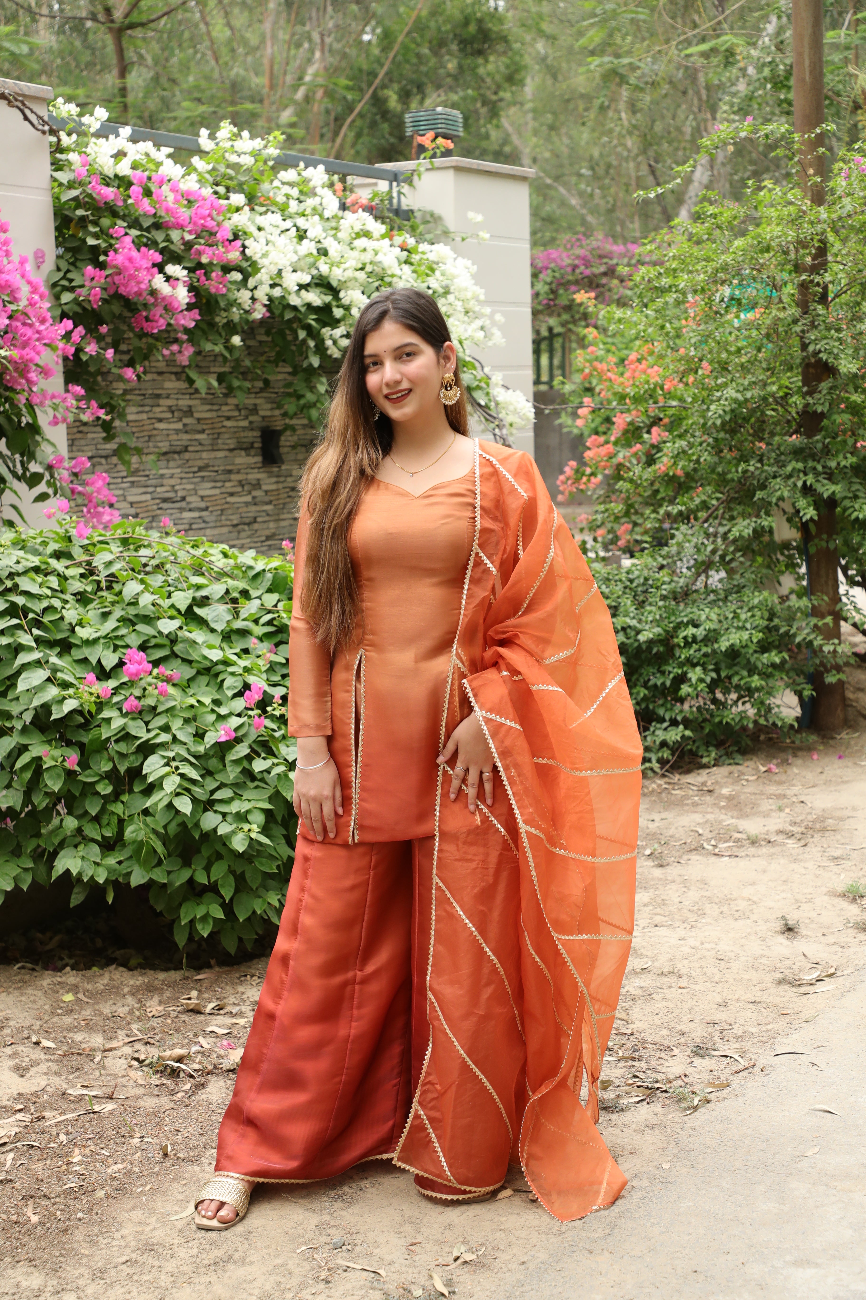 Orange ombre Suit Set