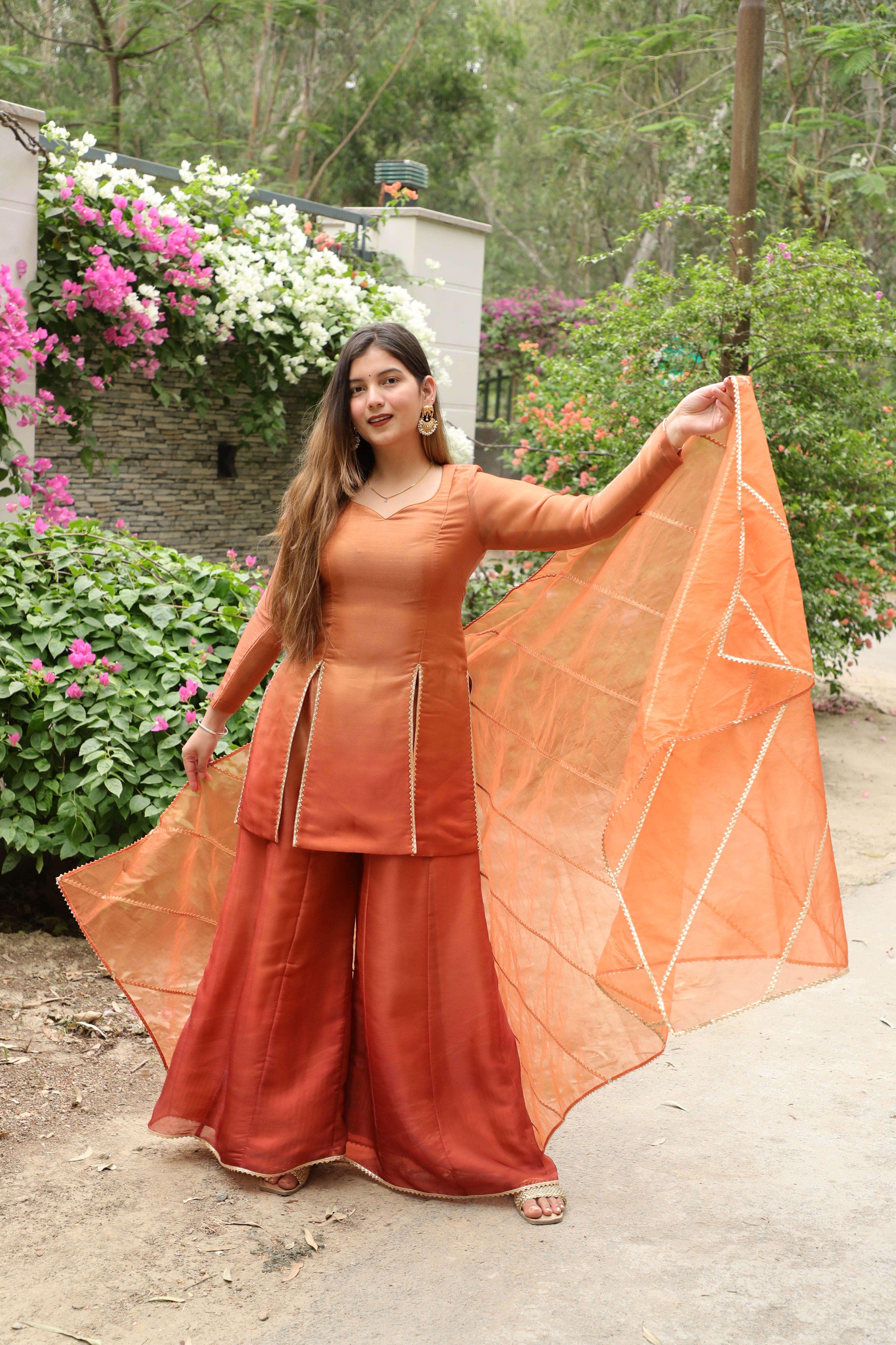 Orange ombre Suit Set