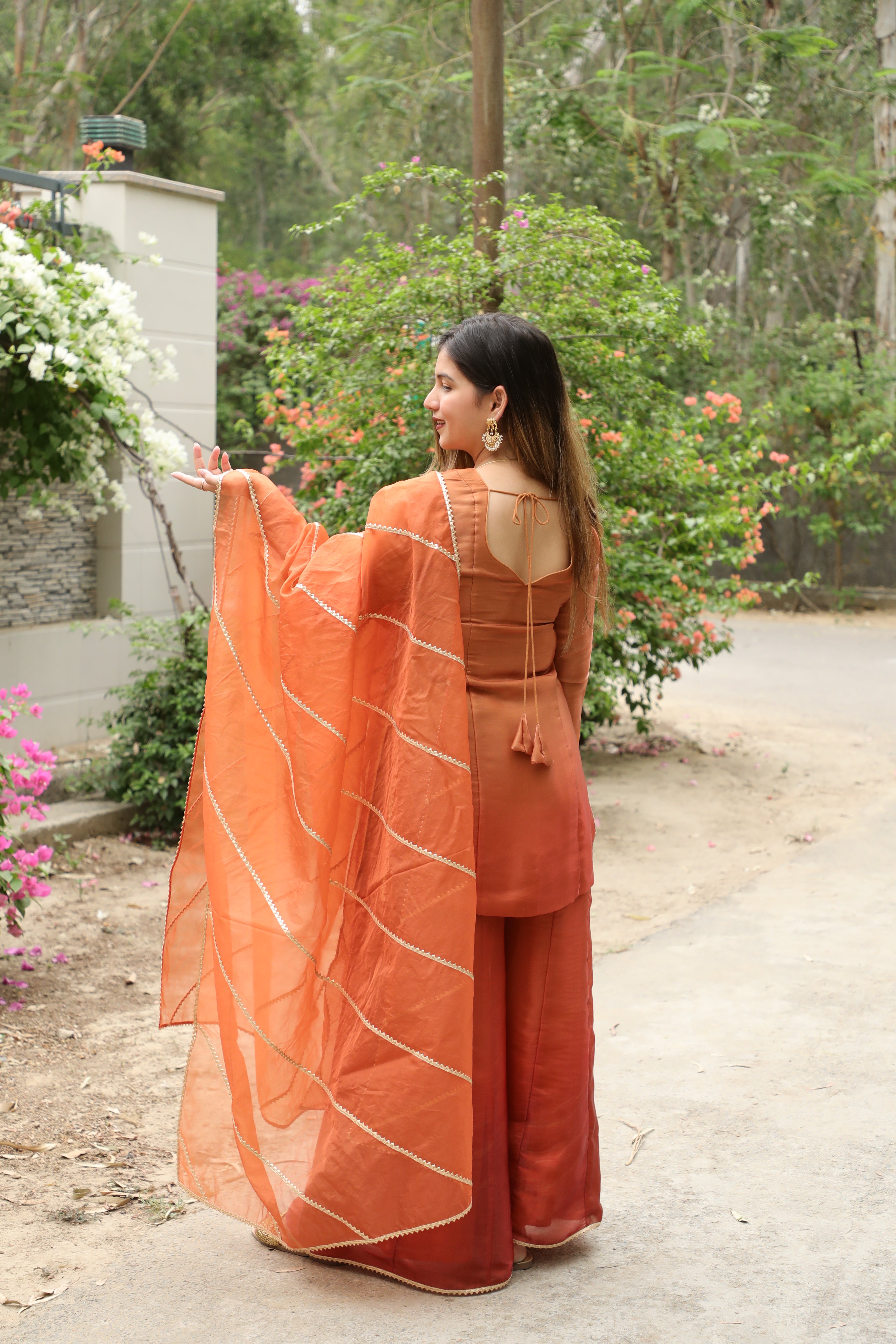 Orange ombre Suit Set