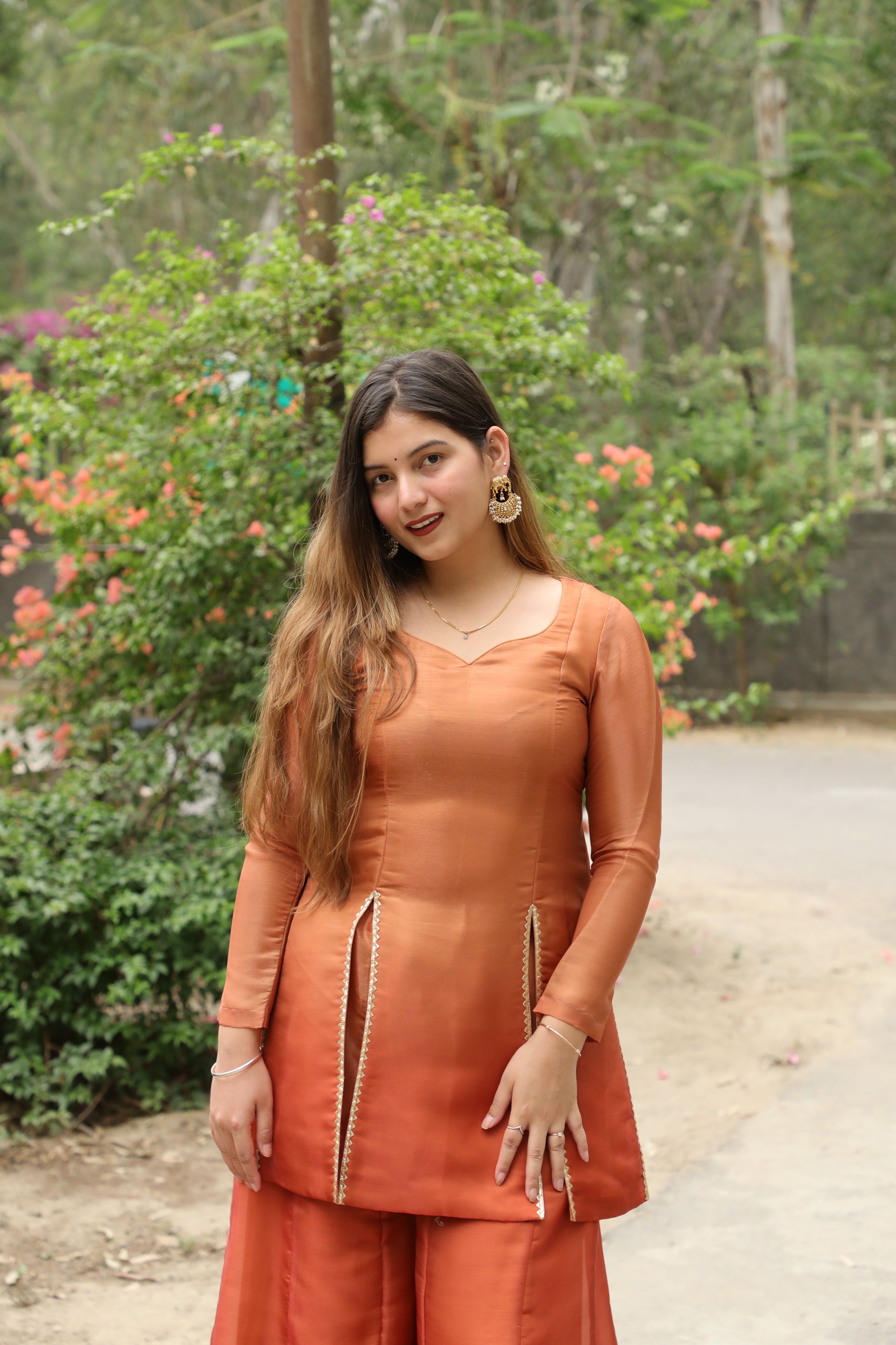 Orange ombre Suit Set