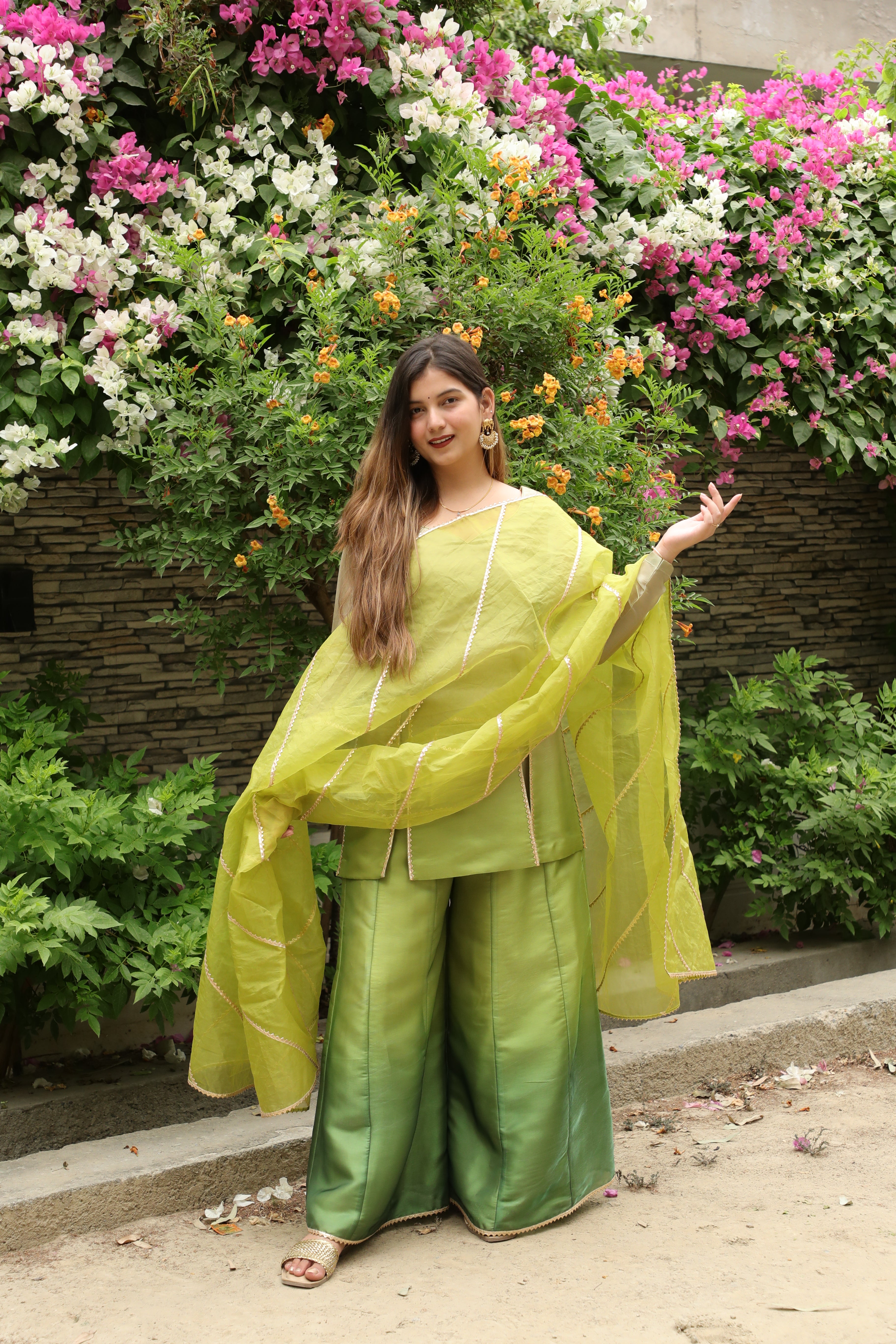 Green Ombre suit Set
