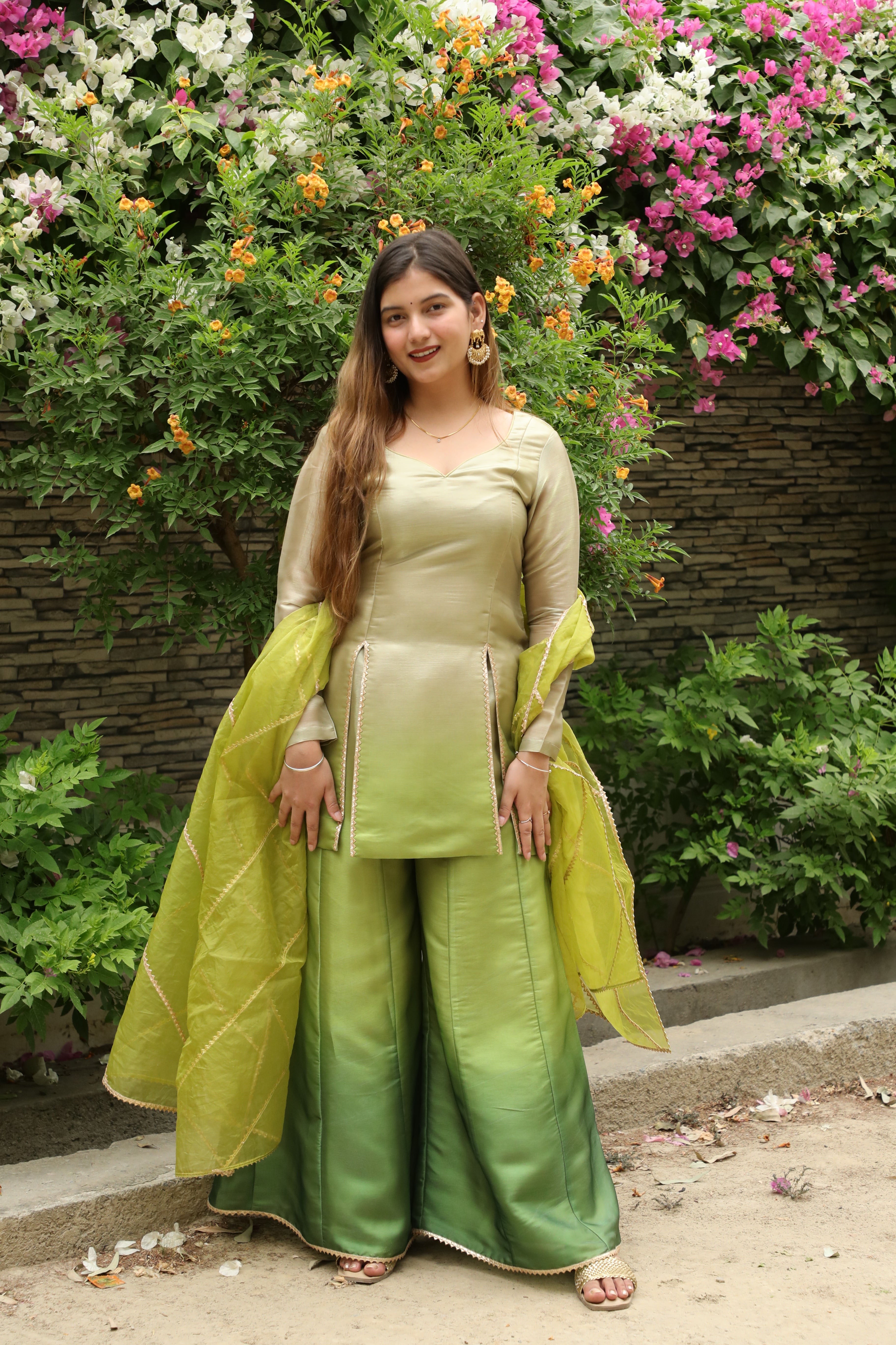 Green Ombre suit Set