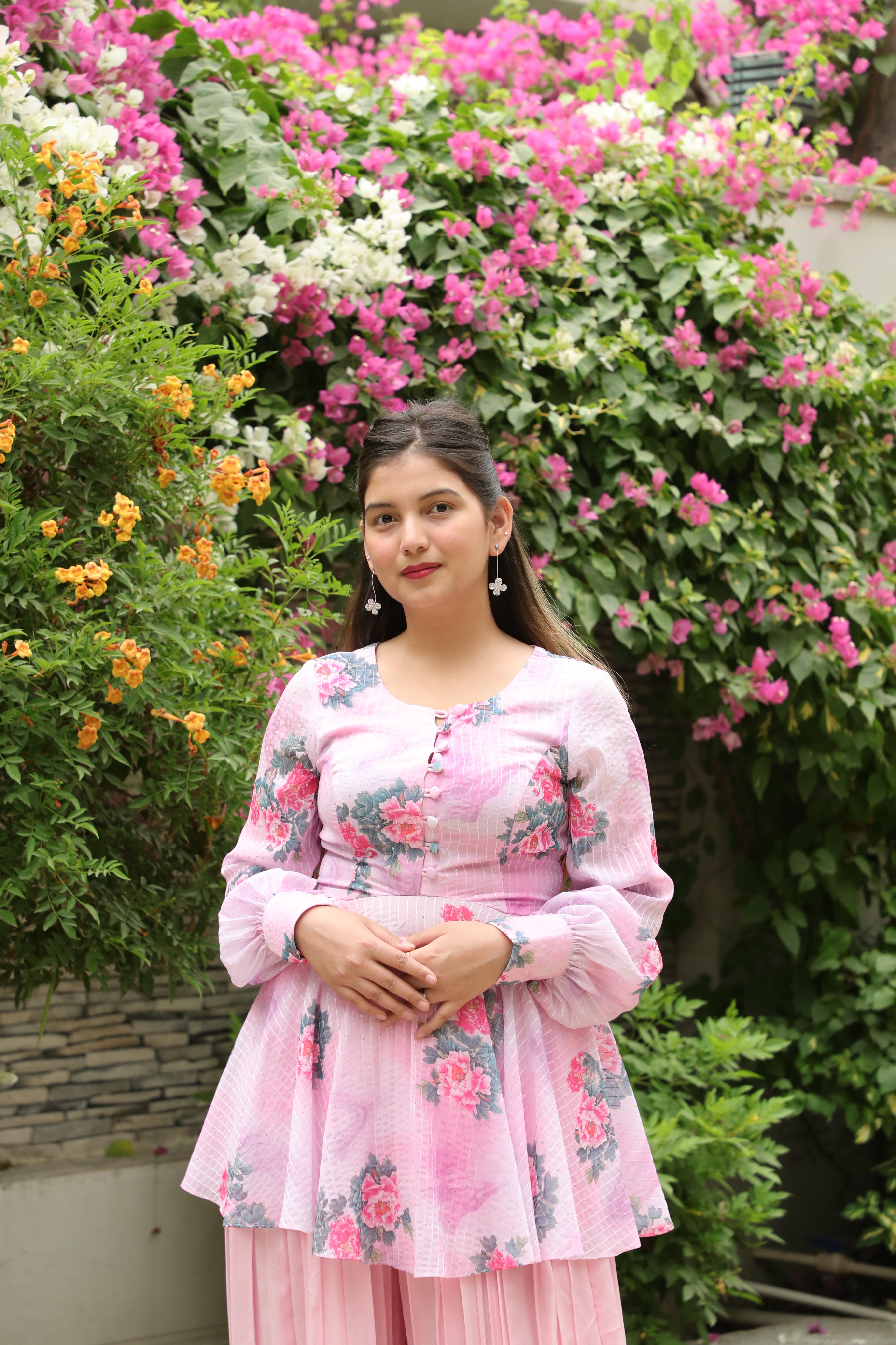 Pink Bandhini Cord set