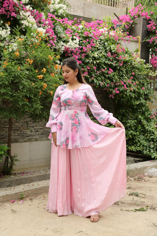 Pink Bandhini Cord set