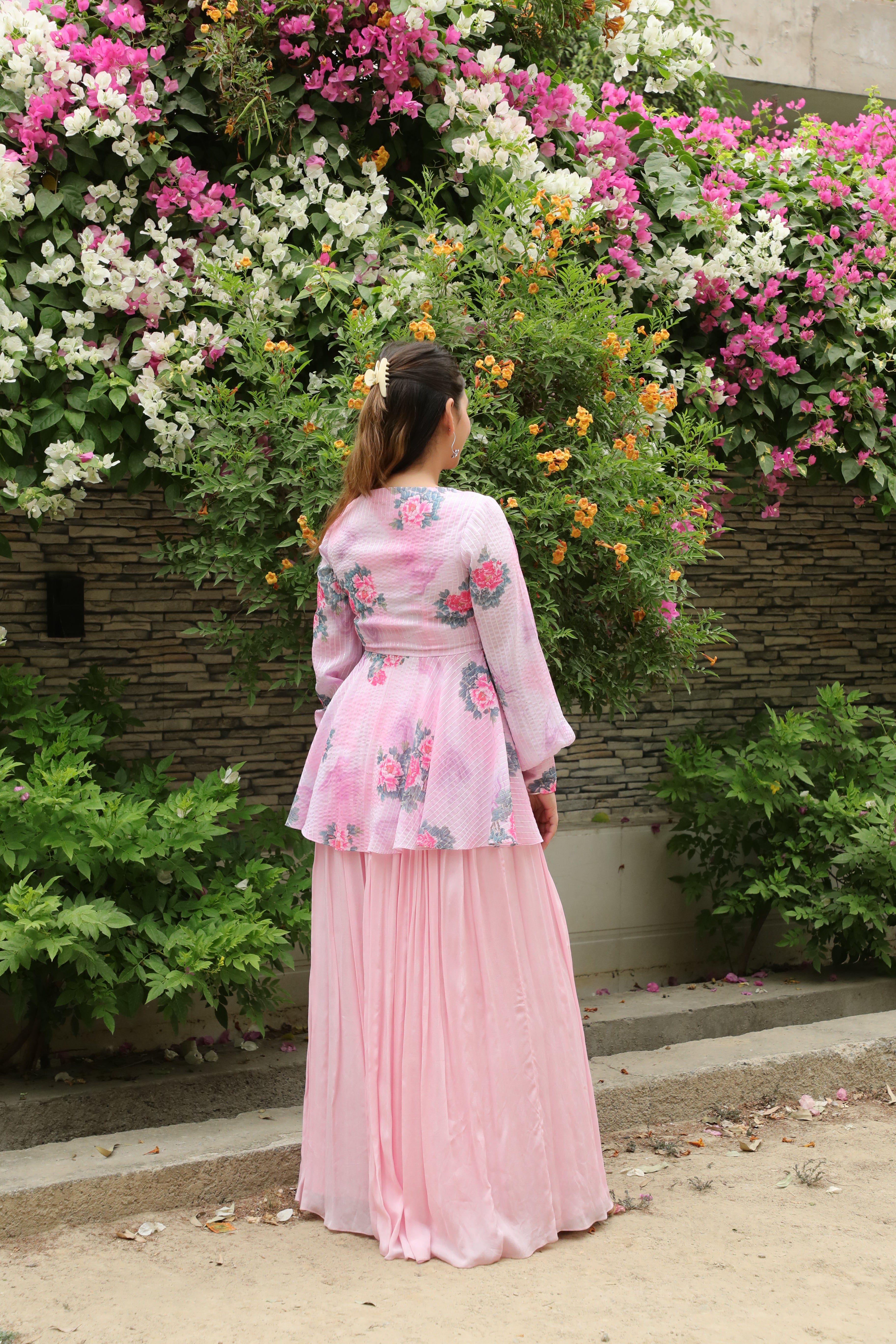 Pink Bandhini Cord set