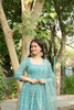 Teal Blue Bandhini Print Anarkali Suit