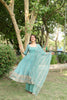 Teal Blue Bandhini Print Anarkali Suit