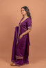 Grape Royale: Purple Deep V Neck Straight Suit Set