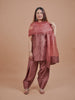 Ruhani Blush Farshi Suit : Dusty Rose Farshi Salwar Suit Set.