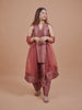 Ruhani Blush Farshi Suit : Dusty Rose Farshi Salwar Suit Set.