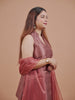 Ruhani Blush Farshi Suit : Dusty Rose Farshi Salwar Suit Set.