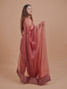 Ruhani Blush Farshi Suit : Dusty Rose Farshi Salwar Suit Set.