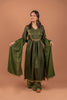 Olive Meadow : Mehendi Green A line Suit Set
