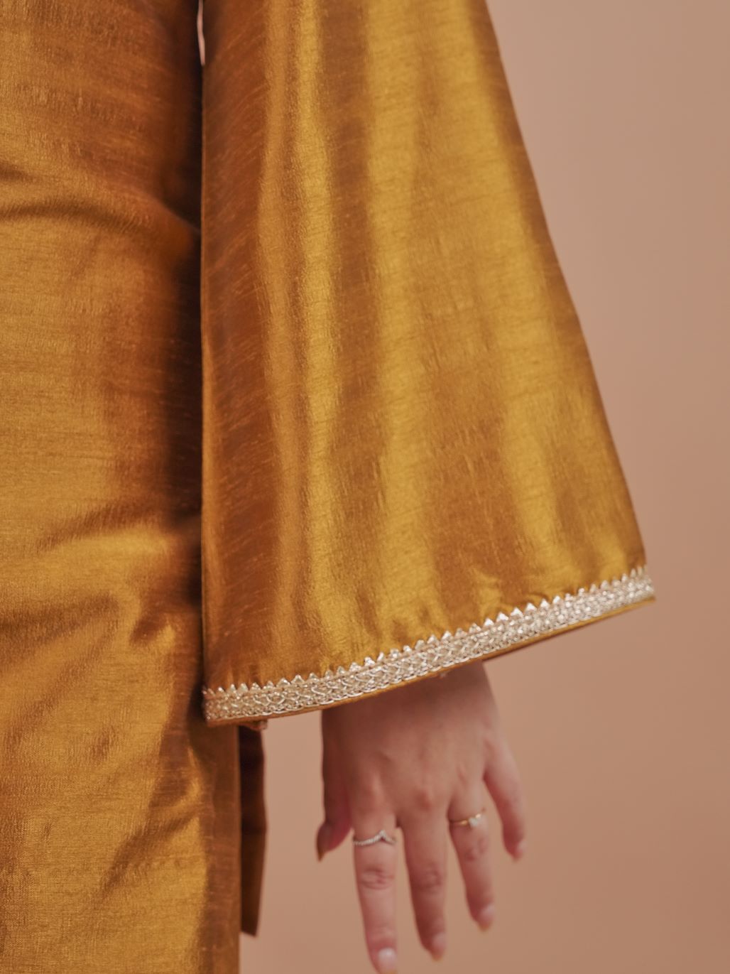 Saanjh Sona Farshi Suit : Gold Yellow Farshi Salwar Suit Set.