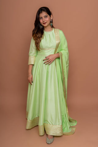 Pista Gulnaar : Pista Green Anarkali Suit set